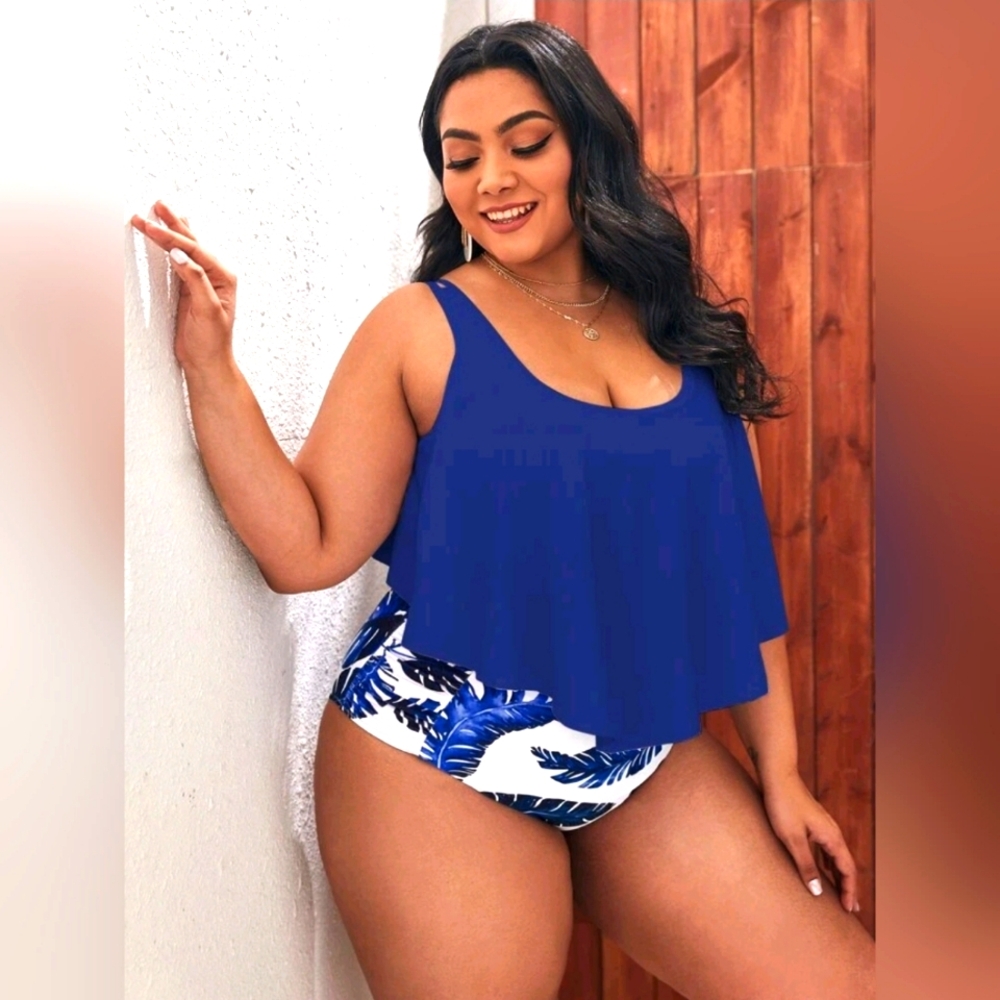 Shein Curves Bikini in Royal Blue Size 3X